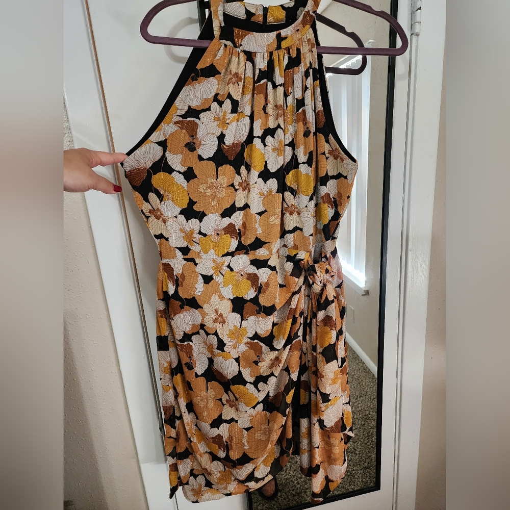 Size 14 dress in subdued yellows and golds